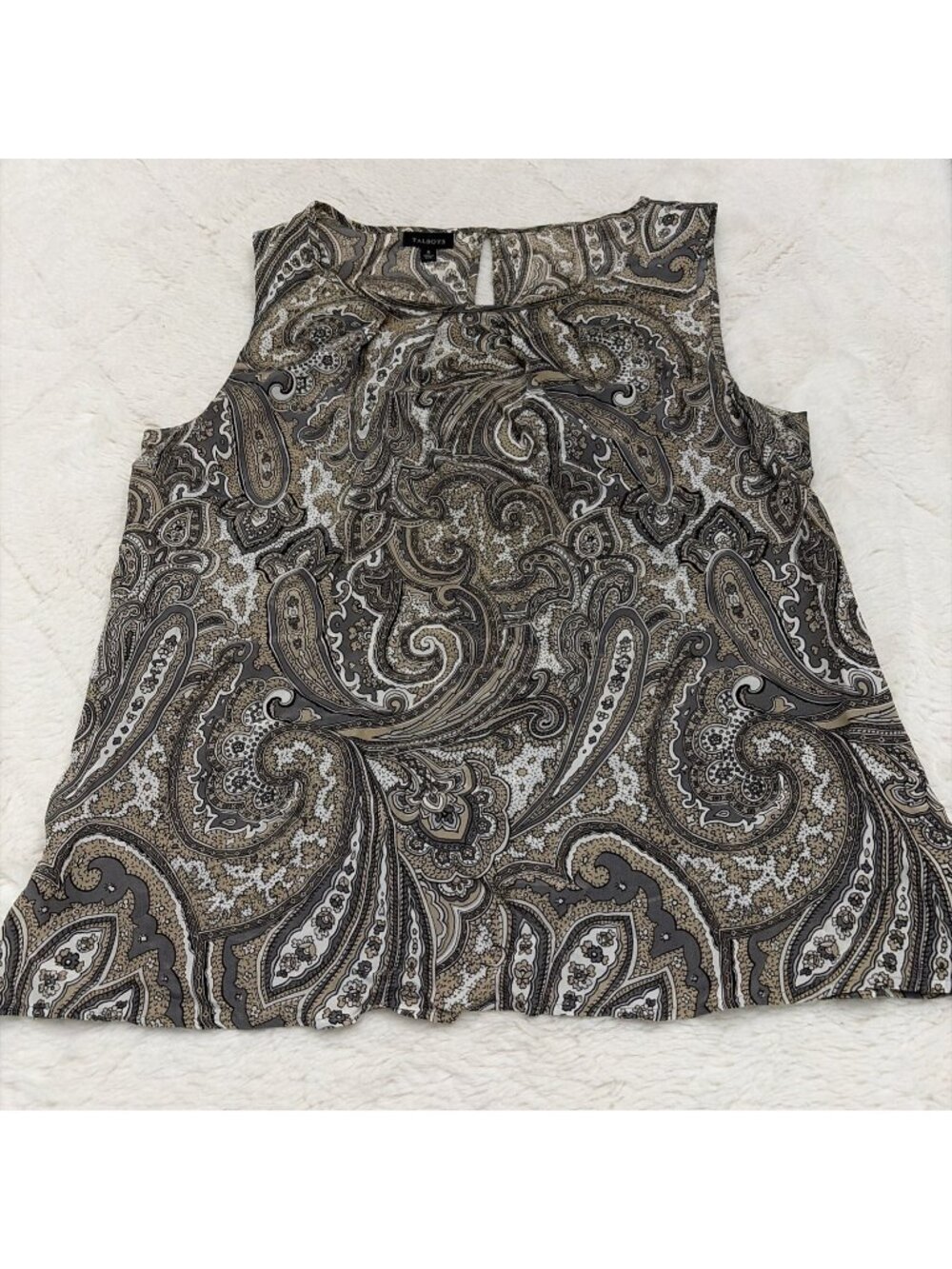 Talbots Womens Silk Blouse 6 Paisley Sleeveless Timeless Classic